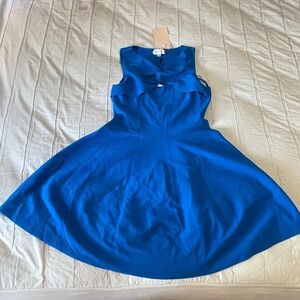 MILLY lapis twist Fit & Flare Dress Sleeveless Party Cocktail Blue 14/16 NEW‎